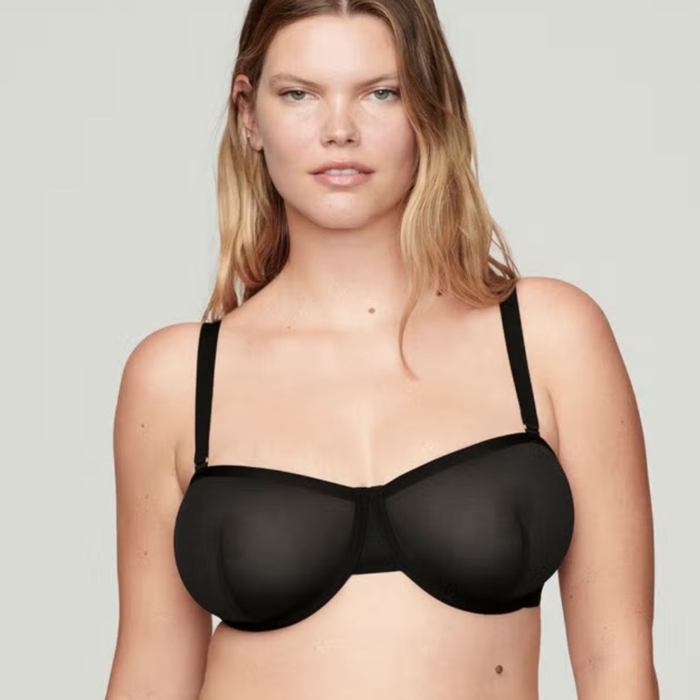 Cuup Black Mesh Balconette Bra